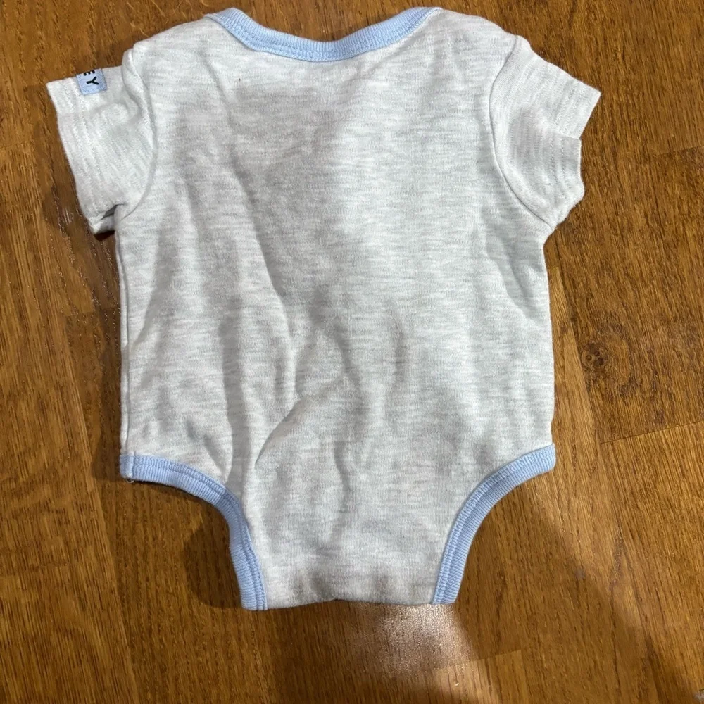 Vintage Disney Mickey Mouse embroidered 0 to 3 month gray and blue